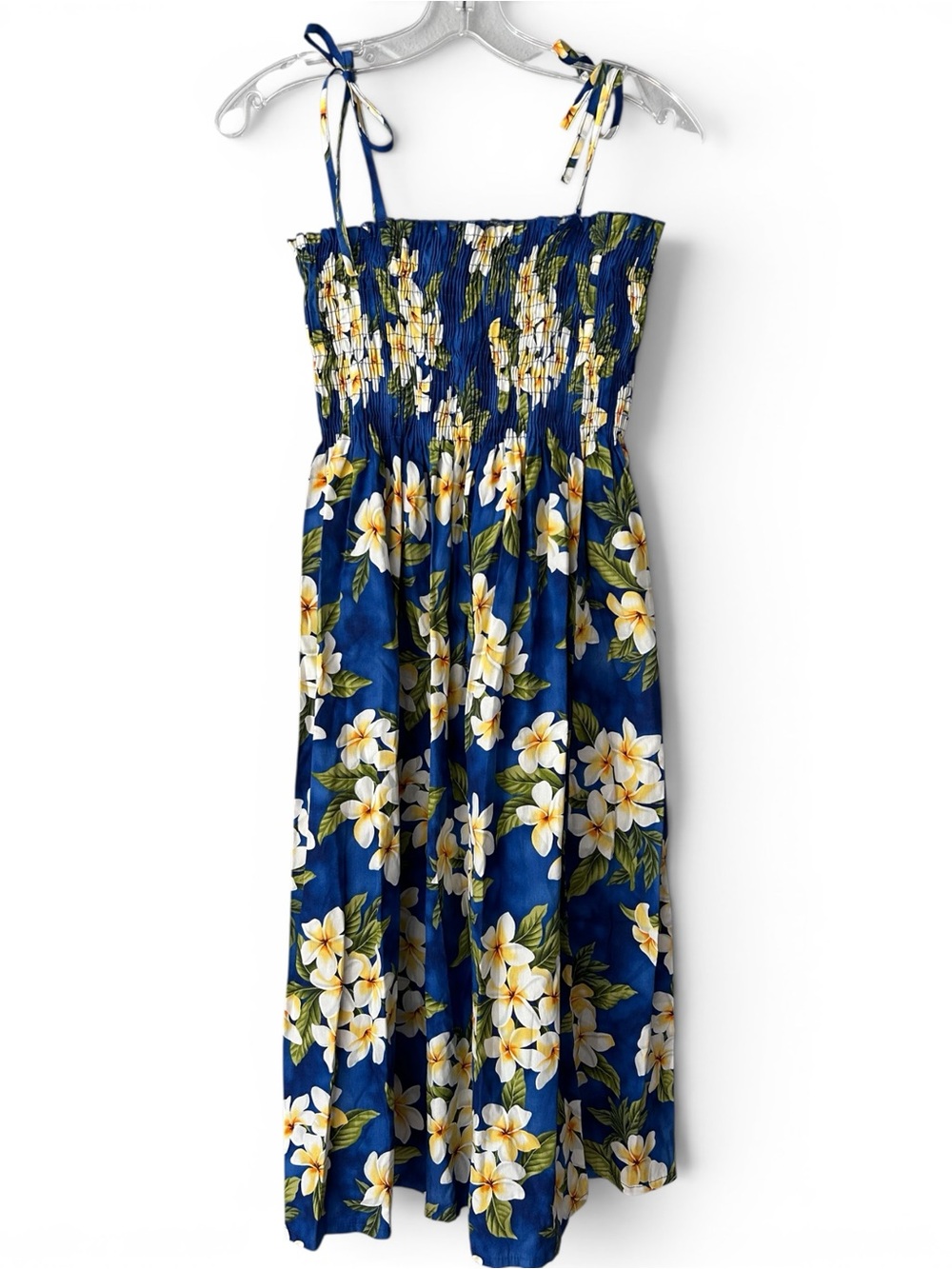 Hawaii Station Blue Floral Smocked Sundress